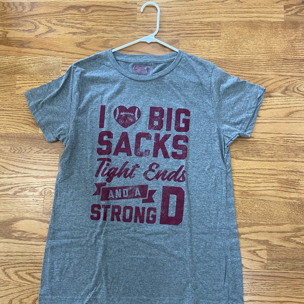 Womens Gray Graphic Tee with Football puns